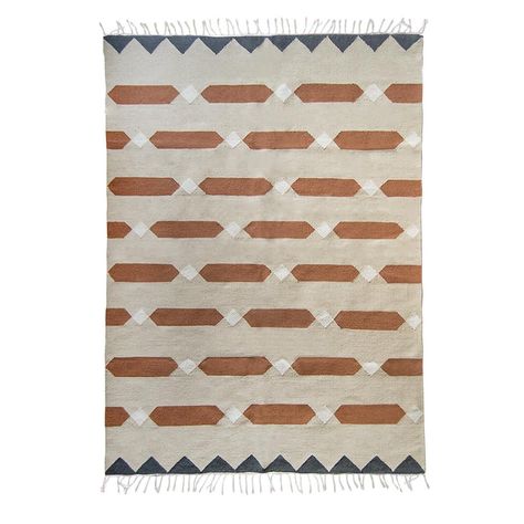 Bricks Flatwoven Wool Kilim Rug Burnt Orange Rust Beige Gray Etsy Modern Kilim Modern Kilim Rug Wool Kilim Rug