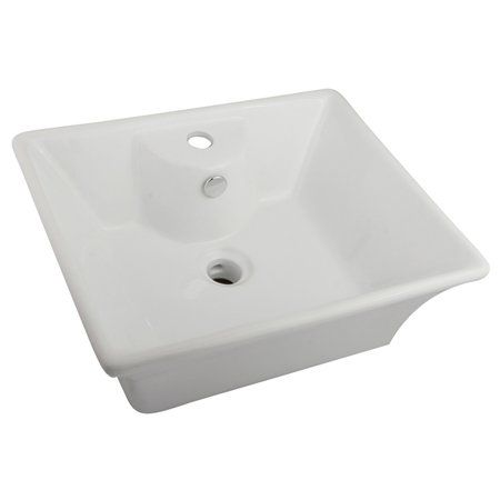 Kingston Br Ev4049 Forte Rectangular Vitreous China Vessel Sink Kingston Br Ev4049 Forte Rectangular Vitreous China Vessel Sink With Single Faucet Hole Overflow Less Drain Embly Height 7 125 Length 18 875