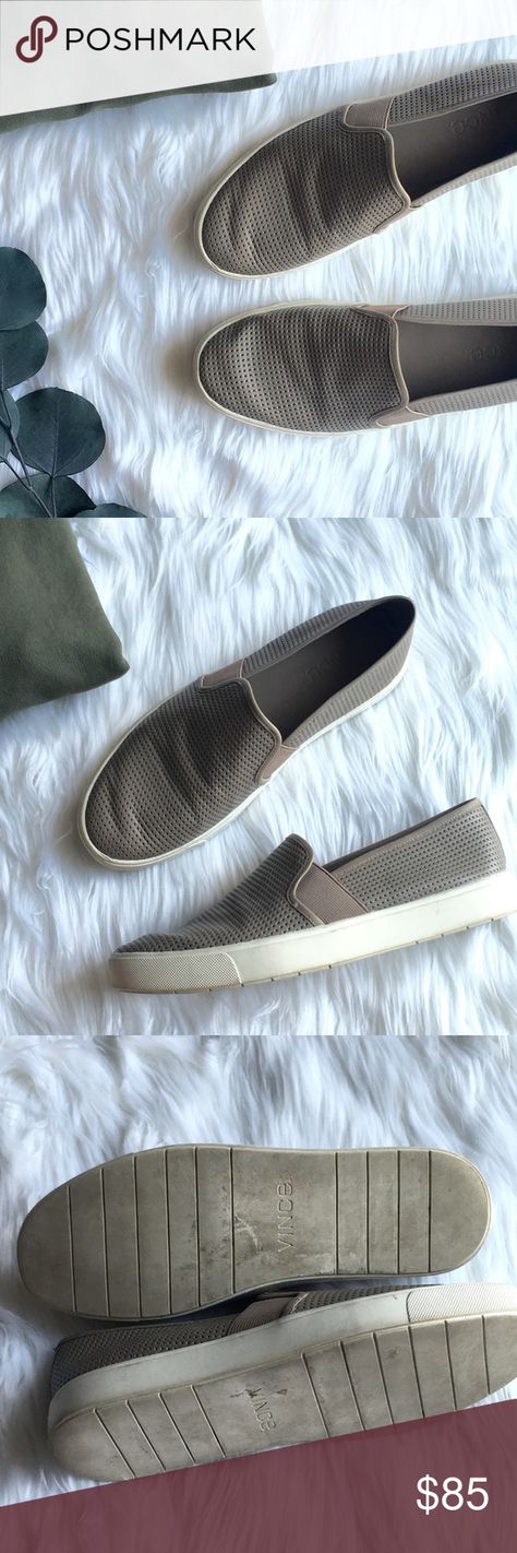 VINCE Blair Slip-On Sneaker in Woodsmoke | Slip on sneaker, Perforated