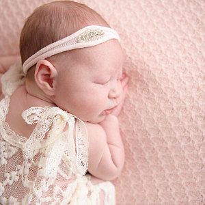 White headband,White photo prop headband, Newborn dainty white headband Baptism dainty headband,Baby Girl headband