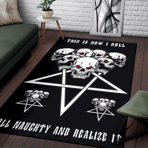 Satanic Baphomet Area Rug Carpet Gothic home decor Satan 666 rug