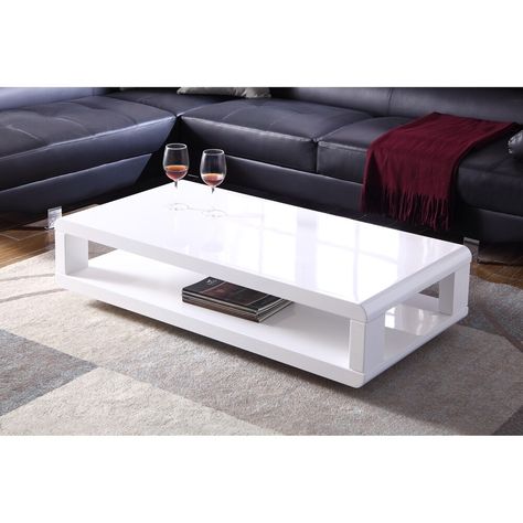 Modern Euro White lacquered High Gloss Casa Coffee Table In White Gloss With