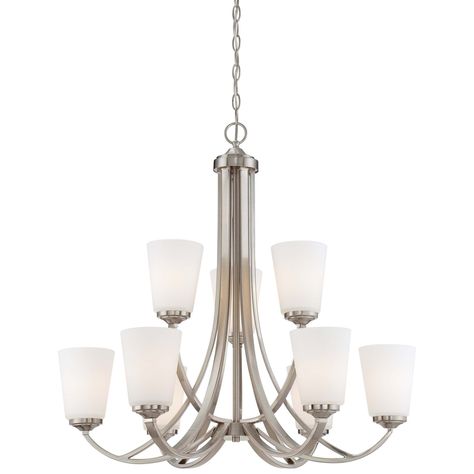 Overland Park Brushed Nickel 9 Light Chandelier by Minka Lavery Overland Park Brushed Nickel 9 Light Chandelier by Minka Lavery
