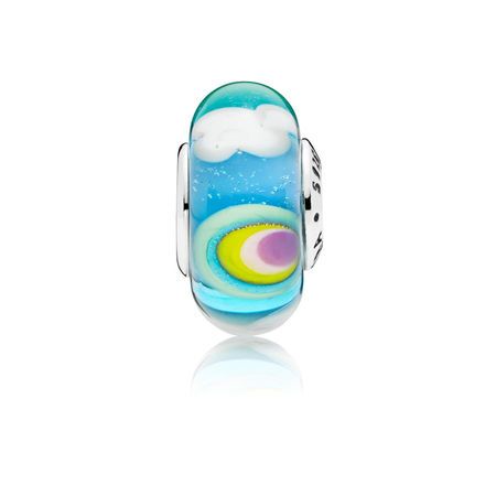pandora murano bleu iridescent pandora murano bleu iridescent