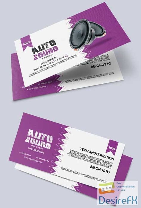 auto sound v1 2018 premium gift certificate psd template gift certificate template psd
