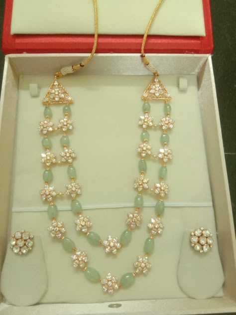 Ethnic Traditional Handmade Golden Plated Pearl Beads Stone Necklace 0910/_32