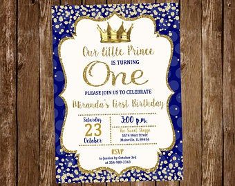 Thank You Cards Instant Download Crown Notes Royal Digital Gold Stripes Blue Thank you for Celebrating the Little Prince