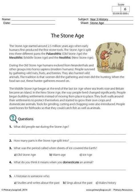 primaryleap co uk reading comprehension the stone age worksheet reading comprehension worksheets reading comprehension reading comprehension activities