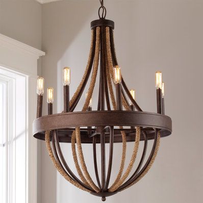 Rustic Rope Wrapped Chandelier Large Globe Shades Rustic Rope Wrapped Chandelier Large, Shades Of Light Rustic Chandeliers