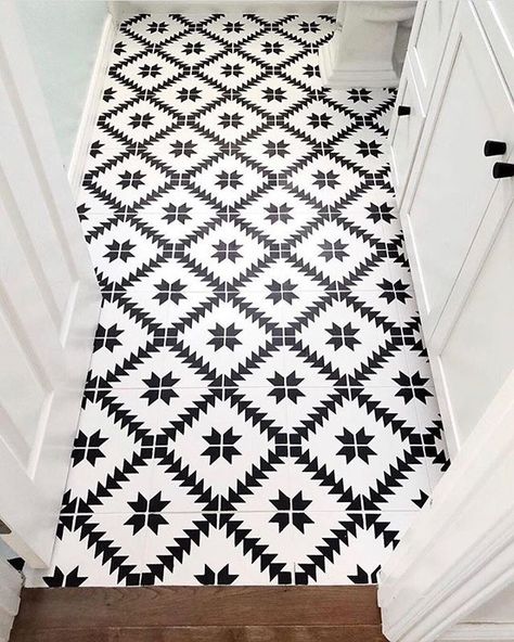 DIY painted and stenciled bathroom tile Easy Stenciled Pillows | Stenciled