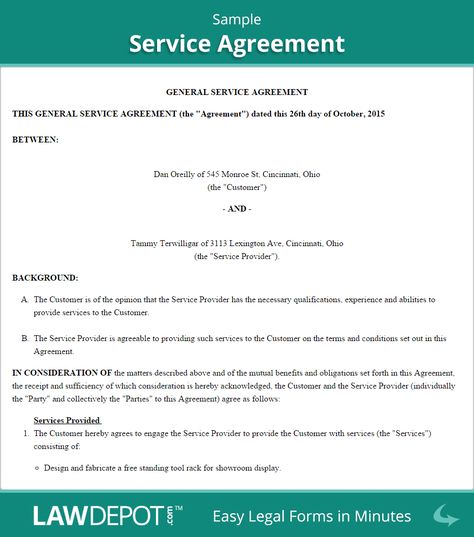 Service Agreement Sample O Natural Pinterest - sample service agreements Service Agreement Sample O Natural Pinterest - sample service agreements