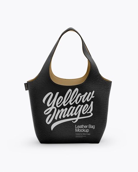 Leather Bag Mockup Front View In Apparel Mockups On Yellow Images Object Mockups Bag Mockup Mockup Leather Cosmetic Bag