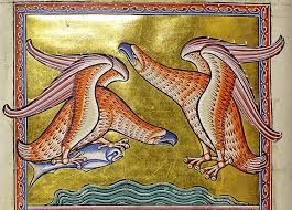 Fine Art Print//Poster 12th Century Manuscript Aberdeen Bestiary: A Hawk.