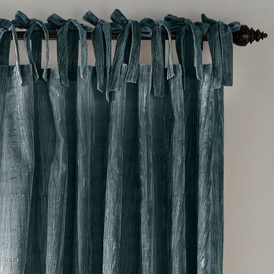 Korena Tie Top Crushed Velvet Window Curtain Panel 52 X 84 Crushed Velvet Window Curtain Panel