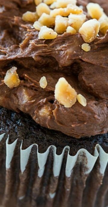 Buttermilk Chocolate Cupcakes With Toffee Frosting Spicy Southern Kitchen Recipe Chocolate Cupcakes Chocolate Buttermilk Cupcake Recipe Best Chocolate Desserts