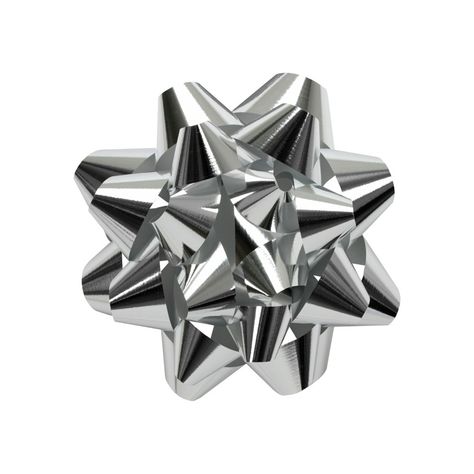 100 Metallic Silver Star Bows for Gift Wrapping Special Occasion Bow