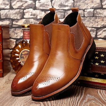 Chic Womens Ankle Boots High Top Wingtip Chelsea Leather Brogure Oxfords Shoes Chic Womens Ankle Boots High Top Wingtip Chelsea Leather Brogure Oxfords Shoes