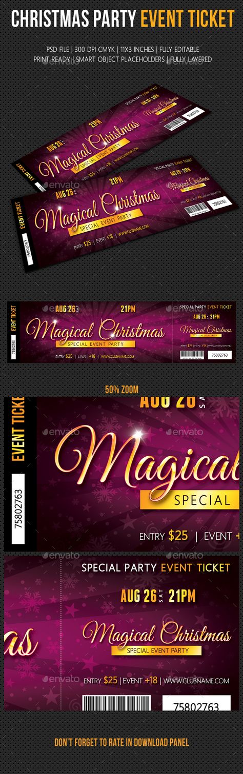 Event Tickets Template - christmas party ticket template free Event Tickets Template - christmas party ticket template free