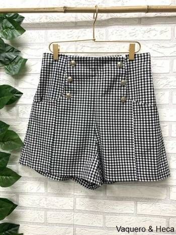short botones cuadros vichy en 2020 | Ropa online mujer Short cuadro vichy Mujer | Tendencias de moda