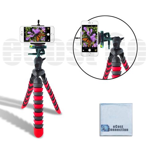 Acuvar 12 Inch Flexible Camera Tripod with Wrapable Disc Legs /& Quick Release Plate Universal Smartphone Mount for All Smartphones