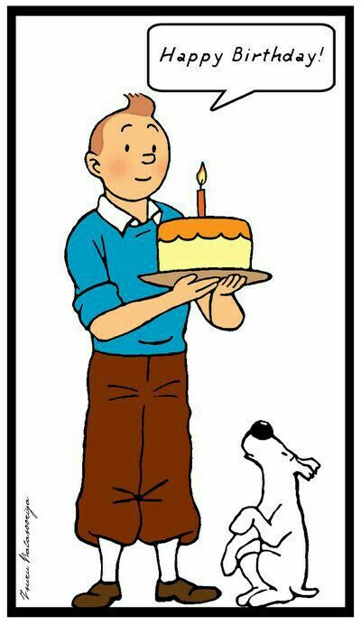 Happy Birthday Tintin Et Milou Joyeux Anniversaire Chien Dessin Anniversaire Carte Joyeux Anniversaire