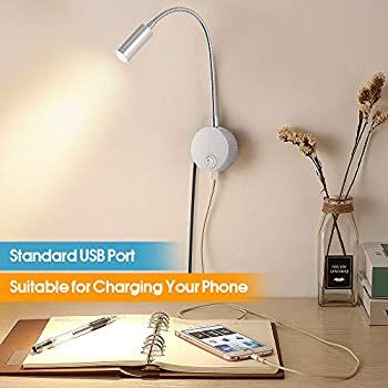 Plug In Bedside Reading Wall Light With Usb Charging Port Led Mounted Lamp Flexible Sconce Brushed Nic 2022 Lamps Lights - Wall Mounted Bedside Lights With Usb Plug In Bedside Reading Wall Light With Usb Charging Port Led Mounted Lamp Flexible Sconce Brushed Nic 2022 Lamps Lights - Wall Mounted Bedside Lights With Usb