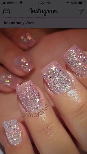 38 Wonderful Pink Nail Art Design Ideas Nails Pink Nails Pink Glitter Nails Pink Nail Ideas Nails Instagram Beautiful Pink Glitter Nails Pink Nails Pearl Nails