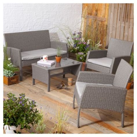 Tesco Direct Rattan Garden Lounge Set Grey 4 Piece Furniture Sets - Tesco Outdoor Garden Furniture Tesco Direct Rattan Garden Lounge Set Grey 4 Piece Furniture Sets - Tesco Outdoor Garden Furniture