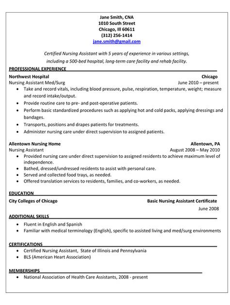 Free Sample Certified Nursing Assistant Resume resume Pinterest - sample resume for nursing assistant position Free Sample Certified Nursing Assistant Resume resume Pinterest - sample resume for nursing assistant position