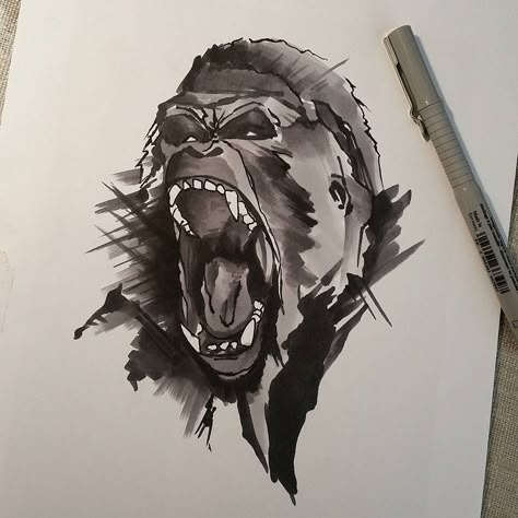 cartoon gorilla tattoo cartoon gorilla tattoo