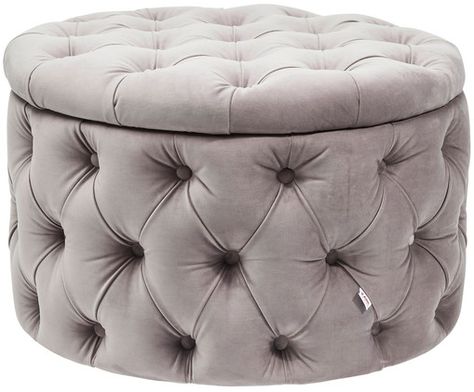 Sgabello Kare : Sgabello in velluto chest desire argento grigio sedie poltrone
