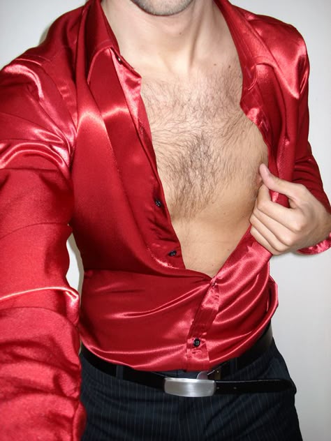 Gay fiction man in silk shirt