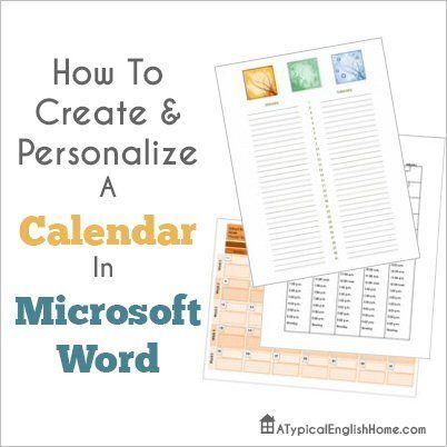 how do i create a calendar in word