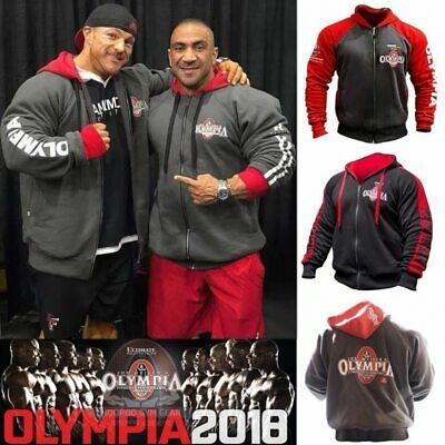 Mr Olympia Bodybuilding Hoodie Men/'s New Black Long Sleeve Sweatshirt Gym Shirt
