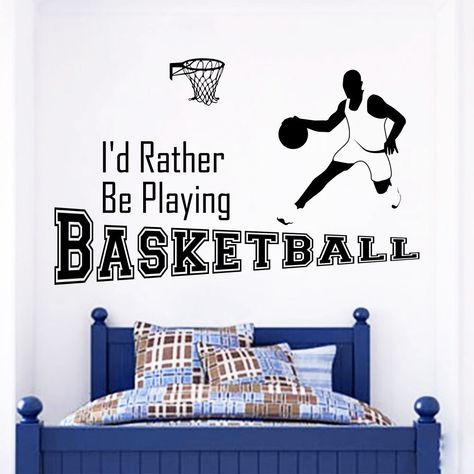 I/'d Rather be Playing Basketball Vinyl Wall Decal Sticker Home Decor Sports