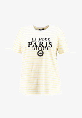 STRIPE LOGO TEE T shirts med print dark yellow River Island Petite T-shirts med print - white