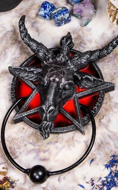 NEMESIS NOW BAPHOMET GOAT/'S HEAD DOOR KNOCKER MACABRE OCCULT PENTANGLE SYMBOL