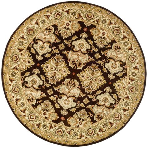 Safavieh Heritage Espresso Ivory 6 Ft X Round Area Rug Safavieh Heritage Espresso Ivory 6 Ft