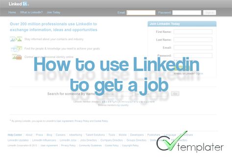 How to Use LinkedIn to Get a job - CVtemplater Helpful info - linkedin resume template How to Use LinkedIn to Get a job - CVtemplater Helpful info - linkedin resume template