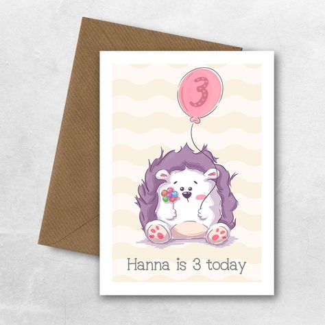 Hedgehog Cartoon Personalised Birthday Greetings Card
