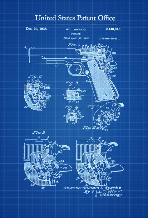 M1 Garand Rifle Patent 1932 - Patent Print, Wall Decor, Gun Art - new blueprint gun art M1 Garand Rifle Patent 1932 - Patent Print, Wall Decor, Gun Art - new blueprint gun art