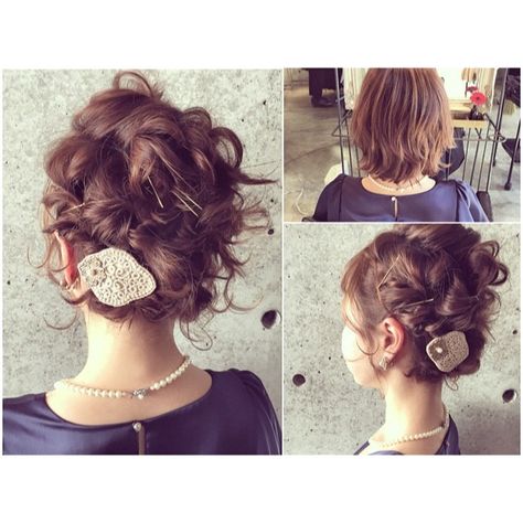 お呼ばれヘア カールでまとめて ゴールドピンを ヘアアレンジ Fashion 美容師 コーデ ゴールド ピン ヘアアレンジ お呼ばれヘア カールでまとめて ゴールドピンを ヘアアレンジ Fashion 美容師 コーデ ゴールド ピン ヘアアレンジ