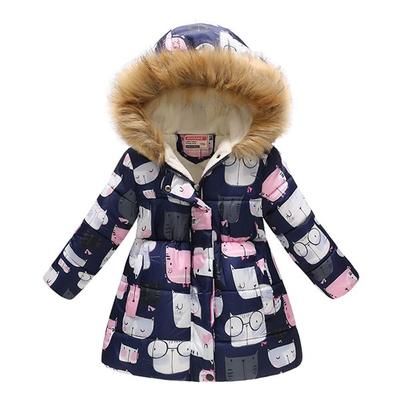 Toddler Baby girls winter Warm Hooded Coat Leopard Outerwea kids Jacket Clothes