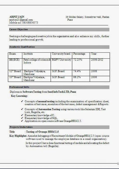 curriculum vitae nederlands Sample Template Example ofExcellent - manual testing resume format curriculum vitae nederlands Sample Template Example ofExcellent - manual testing resume format