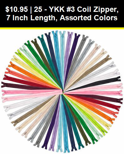 25 Assorted YKK #3 All Purpose Zippers 24” Available in 3” Special Price