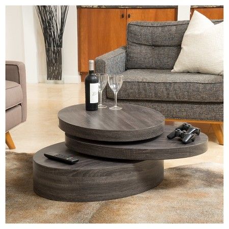 Carson Small Oval Rotatable Coffee Table Black Oak Christopher Knight Home Wood Sofa End Tables Small Oval Rotatable Coffee Table, Small Oval Coffee Tables With Storage