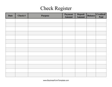 check register template printable free