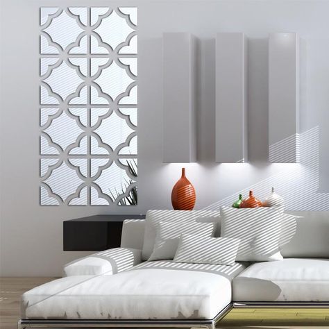 geometric mirrored acrylic wall sticker decor in 2019 | home decor