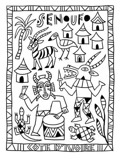 Africains 26 Dessin Africain Afrique Coloriage