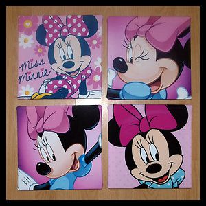 Digital Set of 2 Disney Art Minnie Mouse Art Minnie Mouse Print Digital Room D\u00e9cor DIY Wall Art Magenta Disney Art Disney Nursery Art
